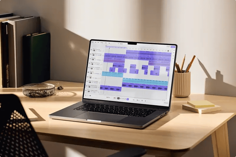 Soundtrap project view on a Chromebook in Dr. Tom Tacke's audio production class