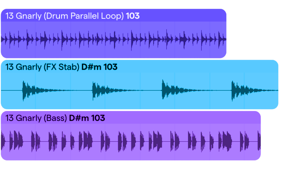 Three layered Soundtrap tracks with waveforms